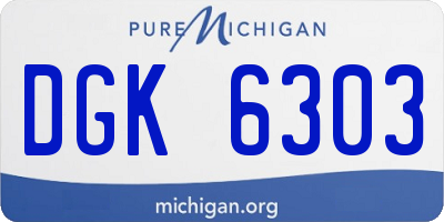 MI license plate DGK6303