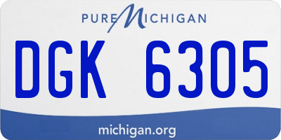 MI license plate DGK6305