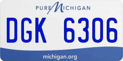 MI license plate DGK6306