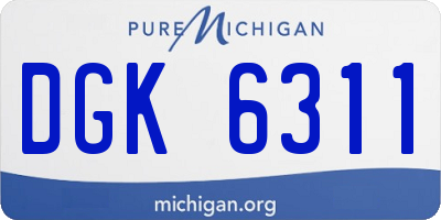 MI license plate DGK6311
