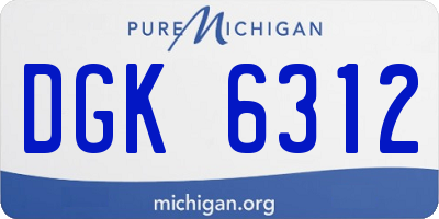 MI license plate DGK6312