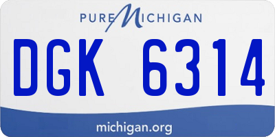 MI license plate DGK6314