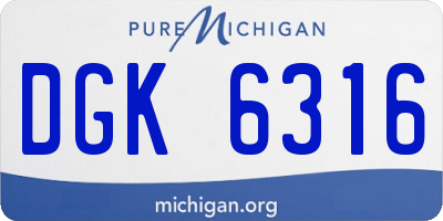 MI license plate DGK6316