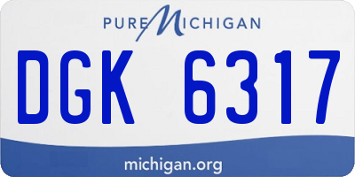 MI license plate DGK6317