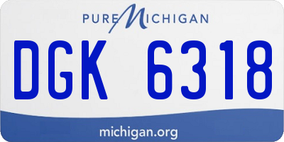 MI license plate DGK6318
