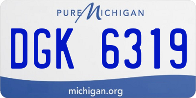 MI license plate DGK6319