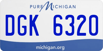 MI license plate DGK6320