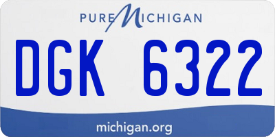 MI license plate DGK6322