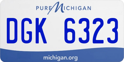 MI license plate DGK6323
