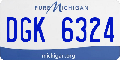 MI license plate DGK6324