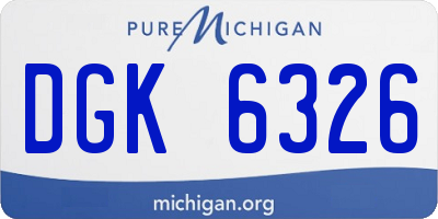 MI license plate DGK6326