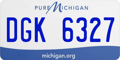 MI license plate DGK6327
