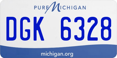 MI license plate DGK6328