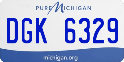 MI license plate DGK6329