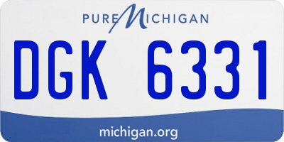 MI license plate DGK6331
