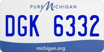 MI license plate DGK6332