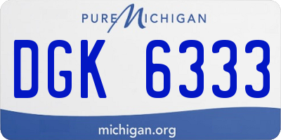 MI license plate DGK6333