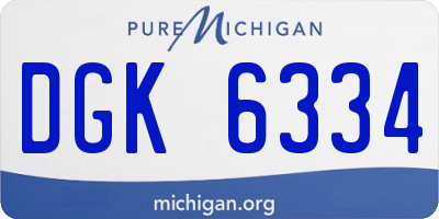 MI license plate DGK6334