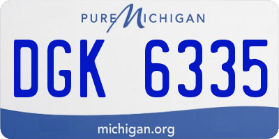 MI license plate DGK6335