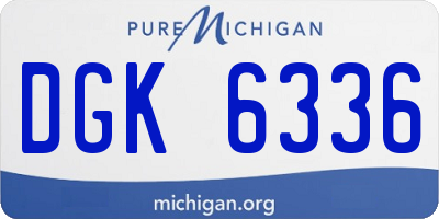 MI license plate DGK6336
