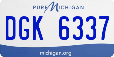MI license plate DGK6337