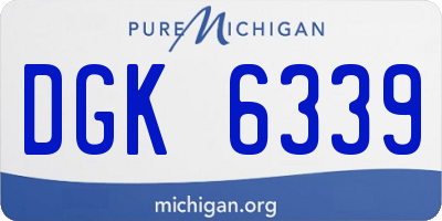 MI license plate DGK6339