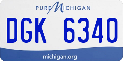 MI license plate DGK6340