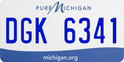 MI license plate DGK6341