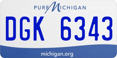 MI license plate DGK6343