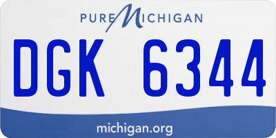 MI license plate DGK6344