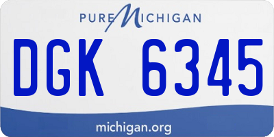 MI license plate DGK6345
