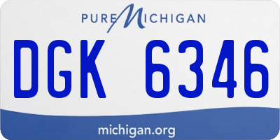 MI license plate DGK6346