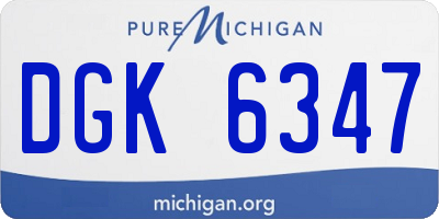 MI license plate DGK6347