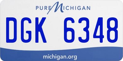 MI license plate DGK6348