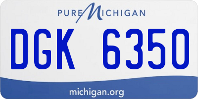 MI license plate DGK6350