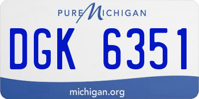 MI license plate DGK6351