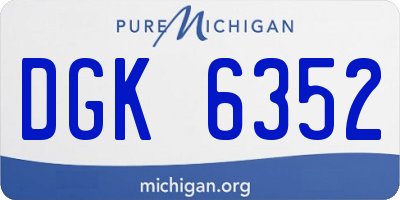 MI license plate DGK6352