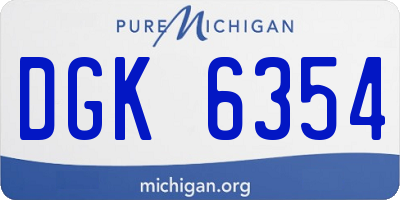 MI license plate DGK6354
