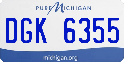 MI license plate DGK6355