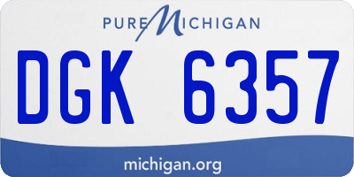 MI license plate DGK6357