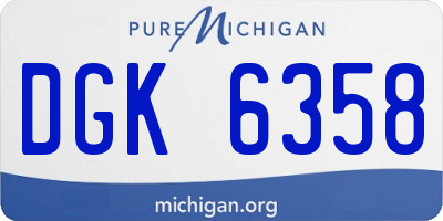 MI license plate DGK6358