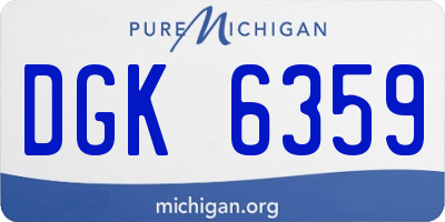 MI license plate DGK6359