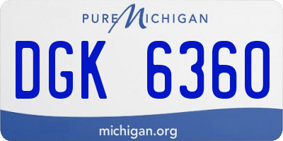 MI license plate DGK6360