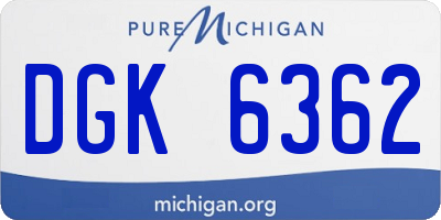 MI license plate DGK6362