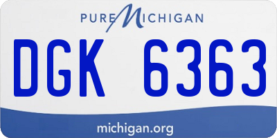 MI license plate DGK6363