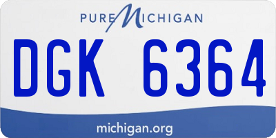 MI license plate DGK6364