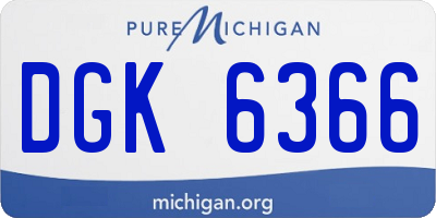 MI license plate DGK6366