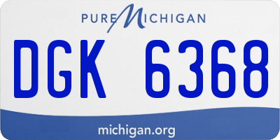 MI license plate DGK6368