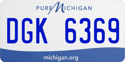 MI license plate DGK6369