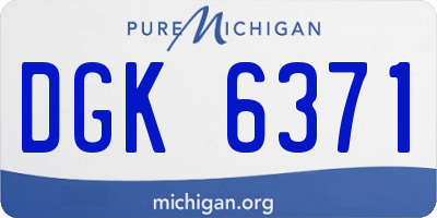 MI license plate DGK6371
